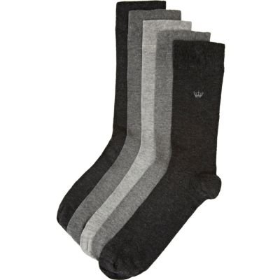 Grey marl crown socks