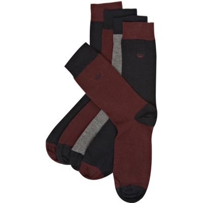 Navy and burgundy socks
