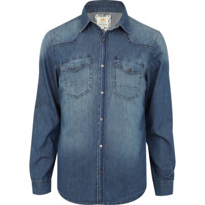 Blue denim shirt