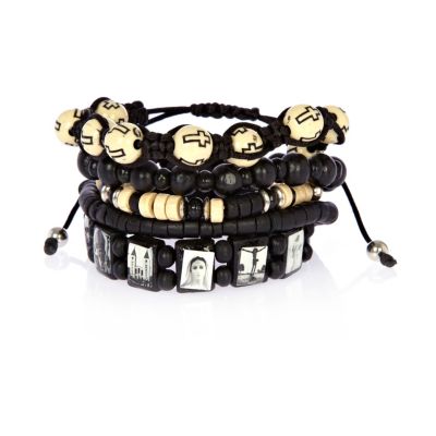 Black religious figure wrist beads