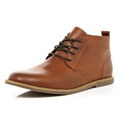 Light brown lace up ankle boots