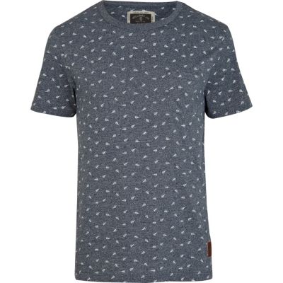 Blue Holloway Road scissor print t-shirt