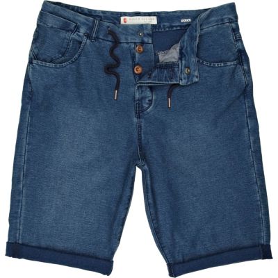 Blue jogger shorts