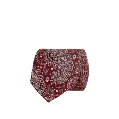 Red paisley tie
