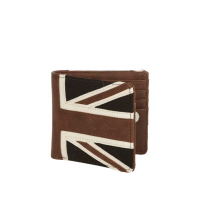 Black union jack print wallet