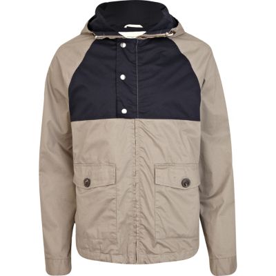 Light brown casual hooded jacket