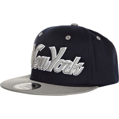 Navy New York snapback cap