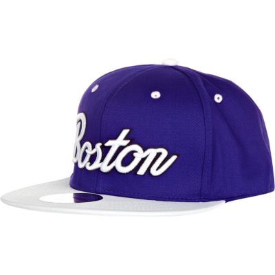 Bright blue boston snapback cap
