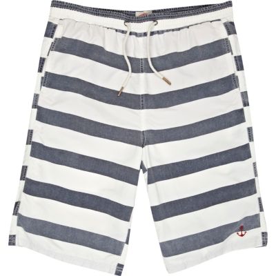 Grey stripe swim shorts