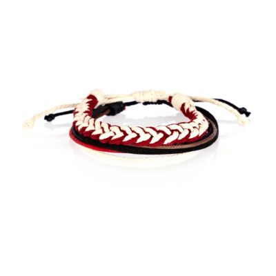 Red and white woven wrist pack