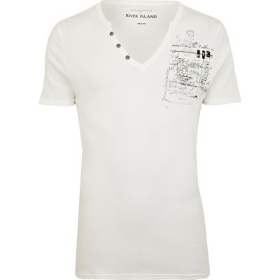White script print t-shirt