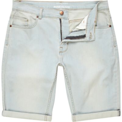 Light blue wash shorts