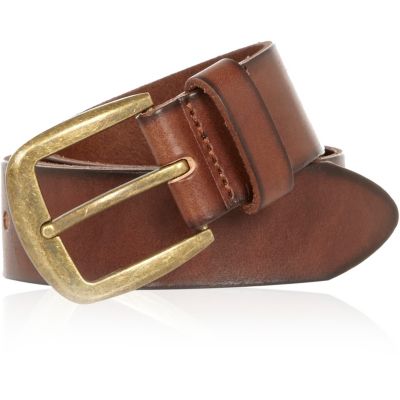 Brown brass tone belt 