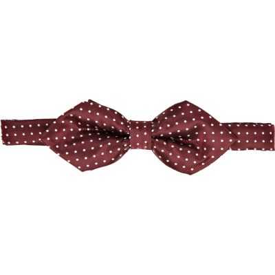 Dark red spot bow tie