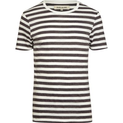 Charcoal grey stripe t-shirt