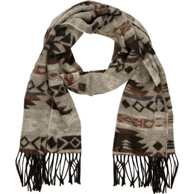 Dark stone aztec scarf 