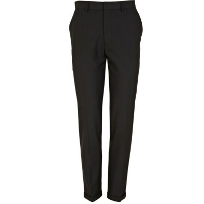 Black smart ankle grazer skinny trousers