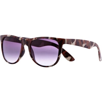 Brown camouflage frame retro sunglasses