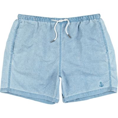 Blue wash swim shorts