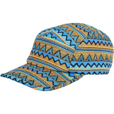 Blue aztec print hat