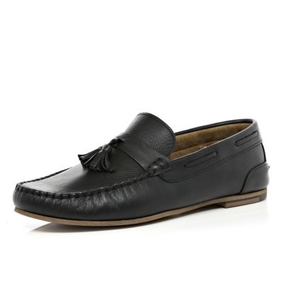 Black tassel loafers