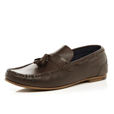 Dark brown tassel loafers