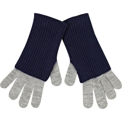 Grey and navy gloves 