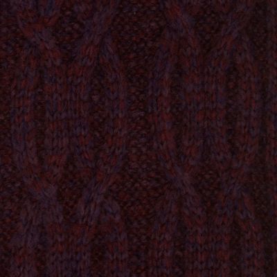 Dark purple cable knit scarf