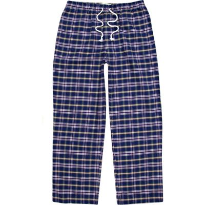 Navy check lounge pants