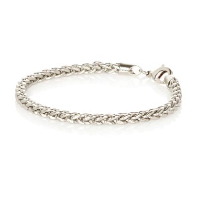 Grey metal weave wrist chain