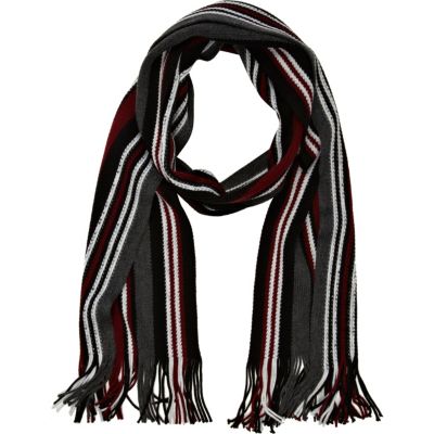 Burgundy stripe scarf