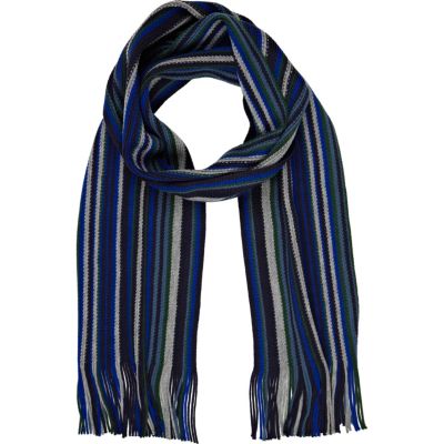 Navy stripe scarf
