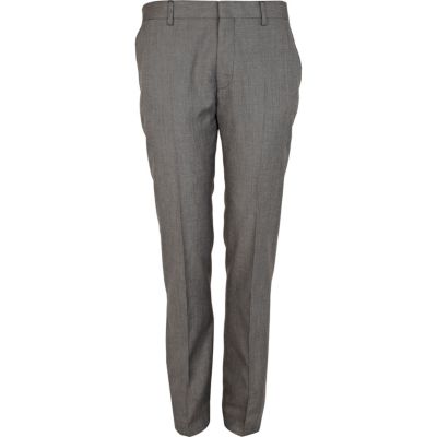 Grey skinny suit trousers