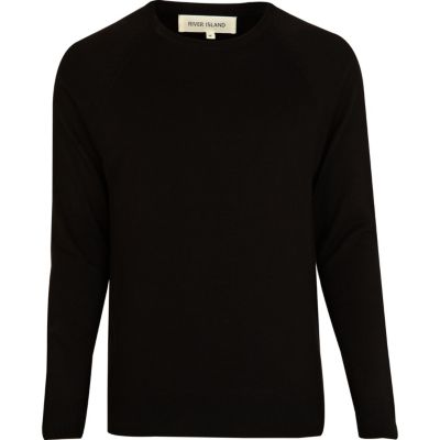 Black elbow patch detail jumper 