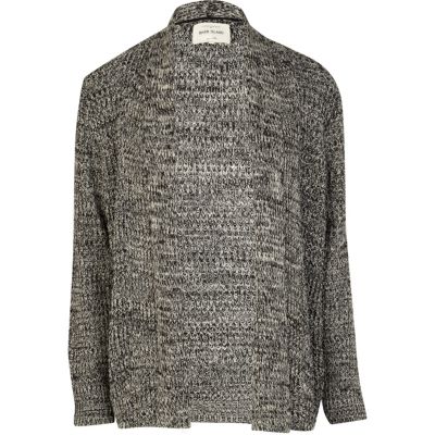 Black tuck stitch cardigan
