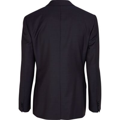 Purple contrast lapel slim fit suit jacket