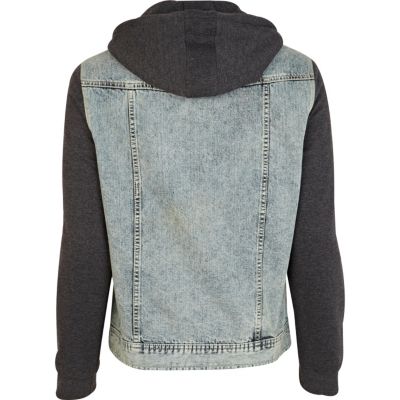 Grey jersey and denim jacket 