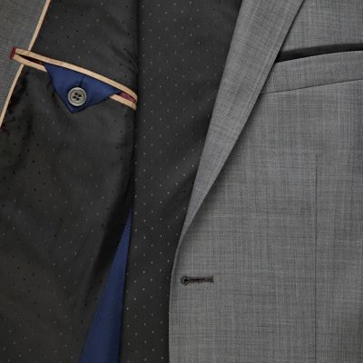 Grey contrast collar blazer