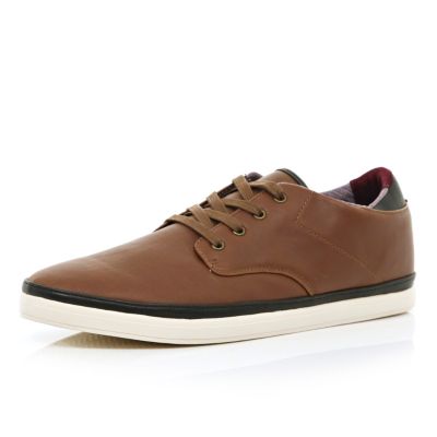 Brown lace up trainers