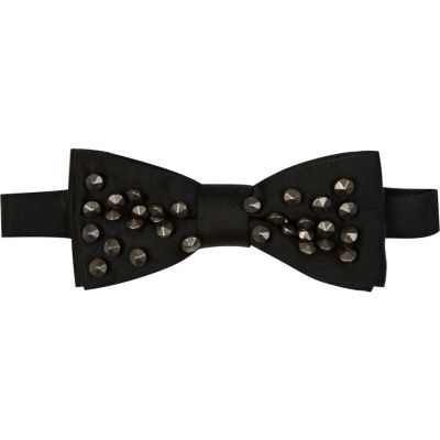 Black studded bow tie