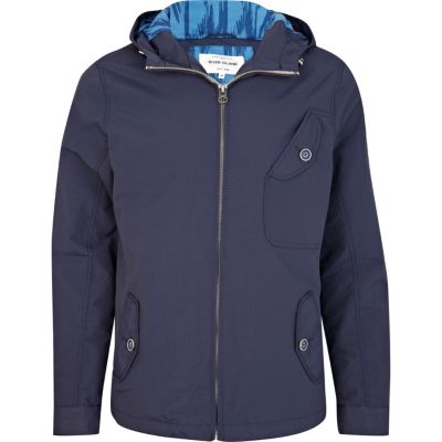 Navy blue hooded jacket