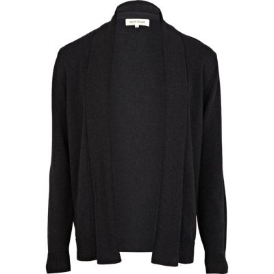 Dark grey waterfall cardigan