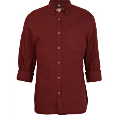 Red roll sleeve shirt