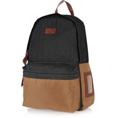 Navy contrast panel rucksack