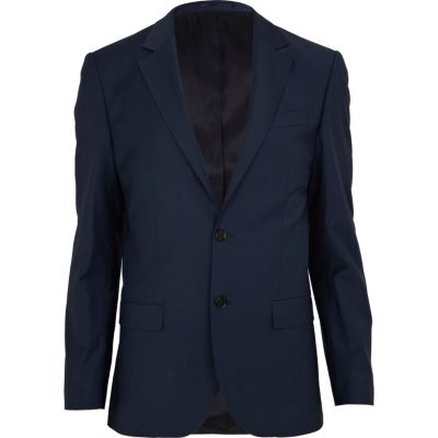 Dark blue slim suit jacket 