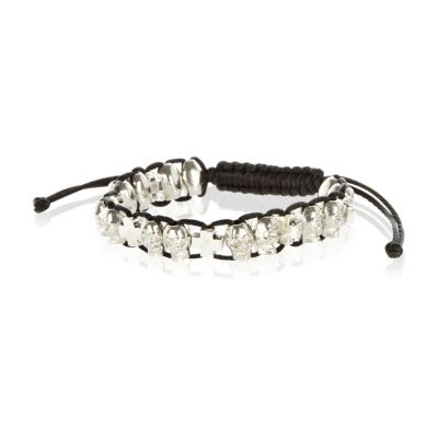 Gunmetal tone skull bracelet