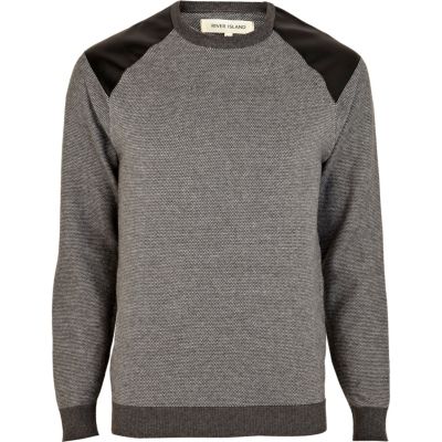 Black shoulder patch jumper