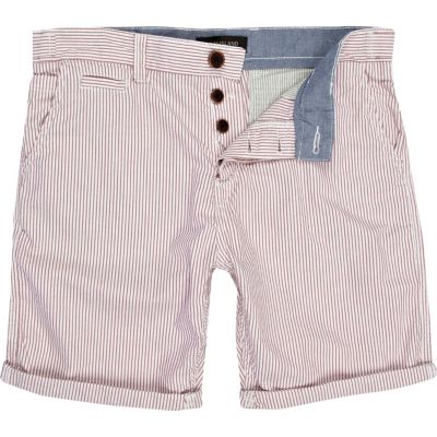 Red stripe turn up smart shorts