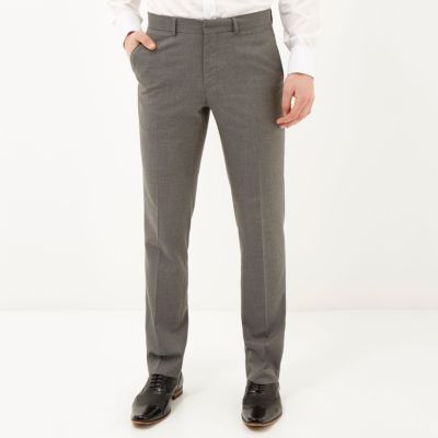 Grey smart slim trousers