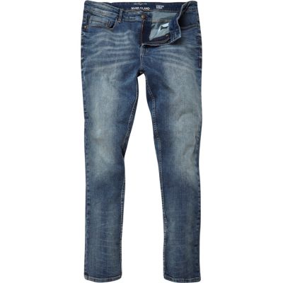 Mid wash Sid skinny stretch jeans